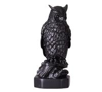 Statua decorativa in pietra scultura gufo nero 10 cm