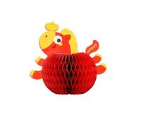 Statua Decorativa Ornamento dell'anno del cavallo con un design unico che mette in mostra un ciondolo che simboleggia la fortuna e crea una calda atmosfera familiare (B, 32x13cm)