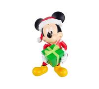 Statua Decorativa Personaggio Natalizio con Abito Rosso E Pacco Regalo Verde in Resina - Arredo Casa Collezione Festiva 48cm