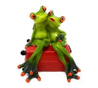 Statua Decorativa Salvadanaio Froschpaar Viaggiare Su Valigia Seduto FORMANO