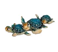 Statua Decorativa Tartarughe Famiglia Harry L.21cm Blu Arte Pietra FORMANO