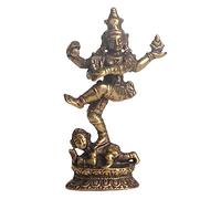 Statua del Buddha, 1 mini decorazione da tavolo in ottone retrò nepalese a quattro braccia del Buddha, statua di culto tibetana, ornamenti artigianali