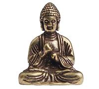 Statua del Buddha, 1 portachiavi con statua del Buddha Shakyamuni in ottone antico intagliato a mano, Buddha tascabile, simbolo di pace