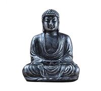 Statua del Buddha, 1 scultura antica in resina da 7 cm/2,8 pollici raffigurante un Buddha seduto in meditazione, intagliata a mano for la decorazione di interni ed esterni.(Silver)