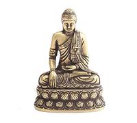 Statua del Buddha, 1 scultura in ottone retrò di Sakyamuni, raffigurante una meditazione seduta, statuette in stile antico, ornamenti for la decorazione della scrivania di casa.