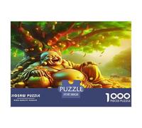 Statua del Buddha Buddha sorridente colorato tra tesori dorati Puzzle da 1000 pezzi per adulti La sfida impossibile Sviluppo del cervello 38x26 cm/1000 pezzi