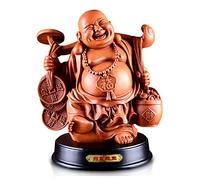 Statua del Buddha che ride - Maitreya Feng Shui ornamento per ricchezza, prosperità e buona fortuna, decorazione per casa e ufficio, per successo e abbondanza