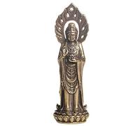 Statua del Buddha, Ciondolo in ottone vintage con statua di Guanyin, Buddha della Luce, Bodhisattva della Ruota del Dharma, ornamenti religiosi artigianali, 1 pezzo