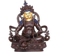 Statua del Buddha del Dio della Ricchezza Giallo, Decorazione del Buddha in Rame Puro, Ornamenti per Il Culto Tantrico, 14 cm * 12 cm * 21,5 cm