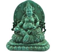 Statua del Buddha del Dio della Ricchezza, Sculture della Prosperità, Ornamenti per Il Soggiorno, Statuetta della divinità Induista, Regali Diwali, Decorazioni per Il Culto, Verde
