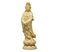 Statua del Buddha Guan Yin, Scultura della dea Kwan Yin, bosso, Decorazione Cinese Feng Shui, Ornamento Buddista Avalokiteshvara Kuanyin, bosso