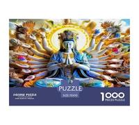 Statua del Buddha Guanyin dalle mille mani colorata in un ambiente ornato Puzzle da 1000 pezzi per adulti e bambini Splendidamente illustrato 70x50cm/1000 pezzi