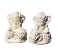 Statua del Buddha Manjushri Samantabhadra in Avorio - Piccolo Buddha Bianco per la casa, L'Ufficio, l'arredamento dell'auto - Scelta