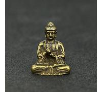 Statua del Buddha Sakyamuni in puro rame, statuetta in bronzo buddismo cinese, decorazione per la casa, ornamento da tavolo, regalo da collezione "Pious Faith Good Luck", 2,2 x 3 cm