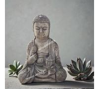 Statua Del Buddha Scultura Zen Per Esterno Arredo Giardino In cemento Marmo h 48