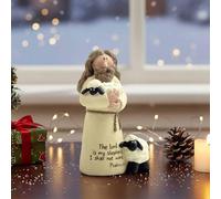 Statua del Buon Pastore che tiene in mano un agnello, regalo per interni,