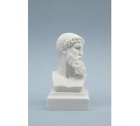 Statua del busto del dio greco Poseidone, finitura in marmo bianco, 14 cm, scultura mitologia classica