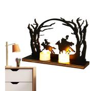 Statua del cavaliere senza testa - decorazione del cavaliere senza testa | Candelatore per cavalieri senza testa | Statue da tavolo in metallo Horseman senza testa scena | Scultura cavaliere senza