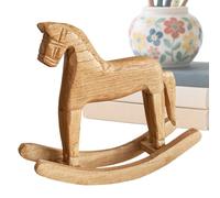 Statua del cavallo | Decorazione in legno per a dondolo, artigianato da scrivania intagliato a mano per bambini, per camera da cowboy, libreria, matrimonio, centrotavola, cameretta dei bambini