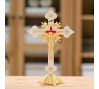 Statua del crocifisso di Gesù. Figurina della croce cristiana per il