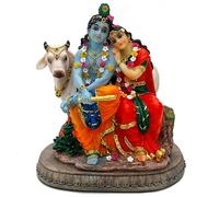 Statua del dio indù Radha Krishna, 16,8 cm di altezza, idolo indiano, regalo di nozze per San Valentino, per indiani, puja, articolo Pooja Diwali, regali per casa, ufficio, altare, tempio, mandir yoga