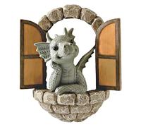 Statua del drago che legge - Statuetta fantasy in resina, scultura di libro mistico, decorazione stravagante del drago, arte della creatura narrativa con posa pacifica | Statua Lettura in Resina per L