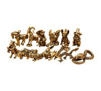 Statua del Drago Dello Zodiaco Cinese Statuetta nel Ornamenti Rame A8221