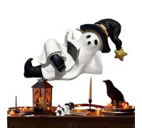 Statua del fantasma che legge un libro, decorazione del libro di lettura fantasma,Carina figura decorativa fantasma | Divertenti ornamenti da tavolo in resina per Halloween, simpatici personaggi