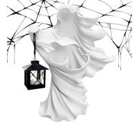 Statua del fantasma con lanterna, scultura della lanterna fantasma, Scultura inquietante di Halloween Statua del messaggero infernale con lampada, Decorazione natalizia per l'ingresso cortile, bal