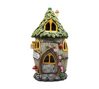 Statua Del Giardino Stravagante - Casa Decorativa Per Cortile Solare, Ornamento Da Prato Con Luci, Figurina Fata All'aperto, Scultura Da Giardino Con Luce Solare | Decorazione Di Fairy House Per Prato