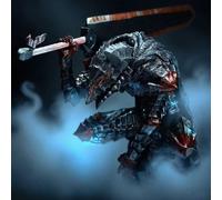 Statua del guerriero Berserker alta 25 cm, versione rovinata e macchiata di sangue, action figure da collezione, decorazione spada nera cool, modello posabile di periferico anime, figura da collezione