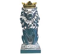 Statua del leone della corona Il re degli animali Scultura di animali in resina in stile nordico Decorazione per la casa e il lavoro Decorazioni per figurine Miglior regalo per l'uomo (argento)