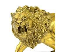Statua del leone in ottone fatta a mano, scultura decorativa leone , deco soggiorno moderno per montare la statua per l'home office, regalo creativo per l'inaugurazione della casa,D'oro,17*7*9cm