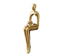 Statua del pensatore Moderno Il Silenzio è d'oro da 23 cm, Ornamenti Astratti per Accessori d'arredo per la casa, Soggiorno