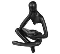 Statua del pensatore: scultura astratta di un pensatore che legge, figurina,