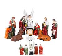 Statua del presepe | Statua della Sacra Famiglia - 10X scena della natività nascita Gesù Cristo, scena della natività di Natale cattolico set di figure di scene da tavolo,