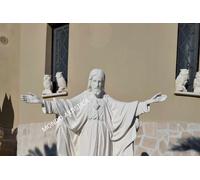 Statua del Sacro Cuore Di Gesù Arredo Giardino Per esterno h 138 cm in Cemento