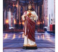 Statua del Sacro Cuore di Gesù, decorazione religiosa dipinta per la casa, per