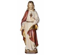 Statua Del Sacro Cuore Di Gesù Misericordioso H 12 Cm In Legno Di Acero