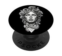 Statua del serpente della dea Medusa PopSockets PopGrip Adesivo
