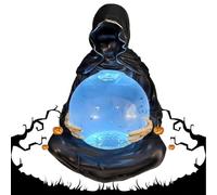 Statua del Tristo Mietitore con Pipistrelli in Volo, Sfera di cristallos, Luce LED, Globo d'Acqua del Tristo Mietitore, Decorazione di Halloween, Sfere di cristallos del Dio della Morte (1pcs)
