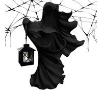 Statua della con lanterna,in resina con lanterna | Scultura inquietante di Halloween Statua del messaggero infernale con lampada - Decorazione natalizia per l'ingresso del cortile, balcone, soggiorno,