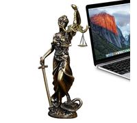 Statua della dea della giustizia - Statua in resina da scrivania, dea della giustizia, cieca della giustizia, scultura in scala della giustizia, scultura per avvocato, decorazione per studio e