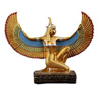 Statua della dea egizia Maat ad ali aperte dipinta a mano realizzata in Egitto. Maat era la dea dell'armonia e della giustizia