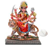 Statua della dea indù Durga - Ebros Dea indù Devi Invincibile Durga Il Mahashakti Cavalcando Su Statua Tigre Illuminazione Orientale Induismo Altare Scultura 8,9 cm di altezza