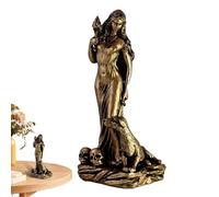 Statua della dea, scultura della dea - Statuetta della dea strega,Statuetta spirituale della strega in resina, decorazione artigianale retrò in resina per balconi, case, cortili