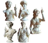 Statua della dea Venere, statua impenitente di Venere il dito medio, statuetta di Venere con dito medio, decorazione artistica moderna ribelle audace, statua d'arte in resina, decorazione unica