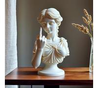 Statua della dea Venere, statua impenitente di Venere il dito medio, statuetta di Venere con dito medio, decorazione artistica moderna ribelle audace, statua d'arte in resina, decorazione unica