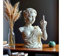 Statua della dea Venere, statua impenitente di Venere il dito medio, statuetta di Venere con dito medio, decorazione artistica moderna ribelle audace, statua d'arte in resina, decorazione unica