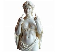 Statua della dea viennese, decorazione in resina in stile Venere, statua con dito medio, divertente statuetta in miniatura, busto classico della testa, scultura mitologia viennese per soggiorno